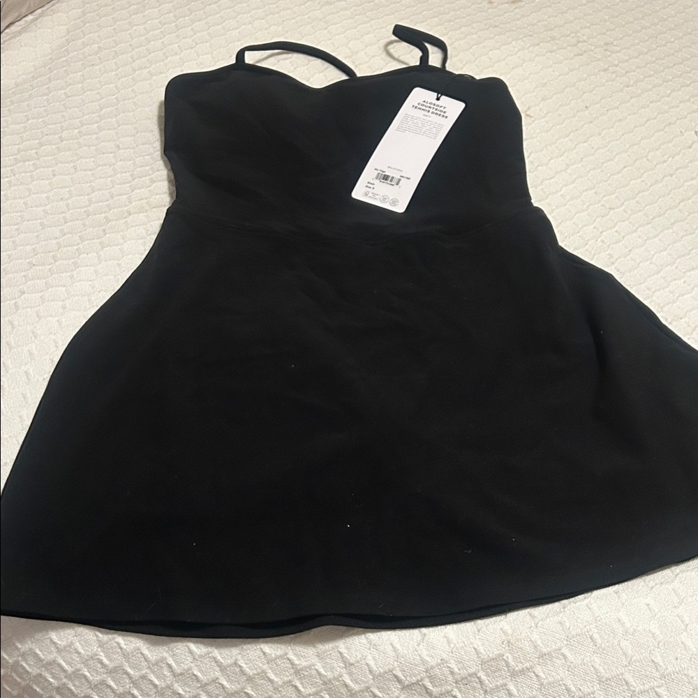 ALO Yoga Black Mini Dress with Spaghetti Straps